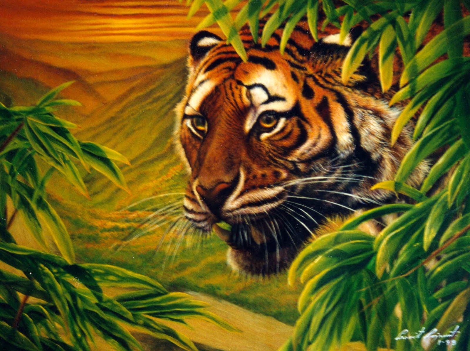 Тигр живопись большом разрешении